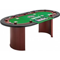 MUWO Pokertisch für 10 Spieler mit Dealerbereich und Chipablage grün