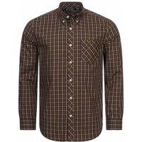 BEN SHERMAN House Check Herren Langarm Hemd 0077861-MARINE