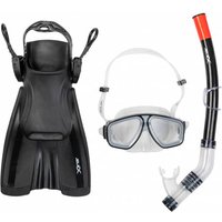 JELEX Deepsea Schnorchel Set mit Flossen schwarz
