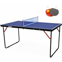 MUWO Indoor faltbare Mini Tischtennisplatte 137 x 76 cm blau