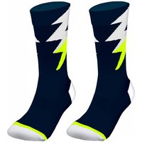 Zeus Thunder lange Spezial Trainingssocken navy neongelb