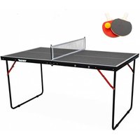 MUWO Indoor faltbare Mini Tischtennisplatte 137 x 76 cm schwarz