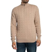 Classic Cotton Cable Zip Mock Knit