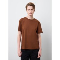 Stefanel Braunes TShirt aus reiner Baumwolle im Regular Fit Damen Dunkelbraun