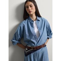 Stefanel Rabatt 50% auf hellblaue Baumwollbluse für Damen im Regular Fit