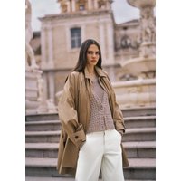 30% Rabatt auf Stefanel DamenStrickjacke mit Zopf und Lochmuster in Beige