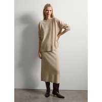 17% Rabatt Damen Midirock aus reiner Wolle von Stefanel in Beige