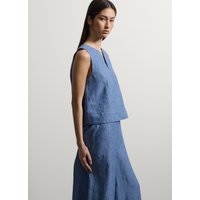 Stefanel Rabatt 29% auf hellblaue ärmellose Leinenbluse für Damen