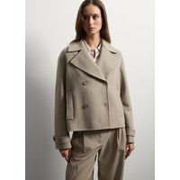 17% Rabatt auf beigen Wollmantel von Stefanel in Taubengrau für Damen