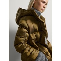 17% Rabatt Stefanel Damen gesteppte Jacke in BraunGrün mit Zip und Knöpfen 8057914570602