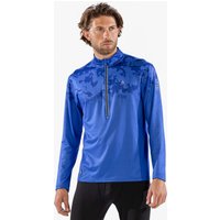 Surfanic Mens Bodyfit Broken Map Zip Neck Blue