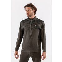 Surfanic Mens Bodyfit Broken Map Zip Neck Green