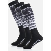 Surfanic Womens Pro Tech 3pk Fairisle Sock Black