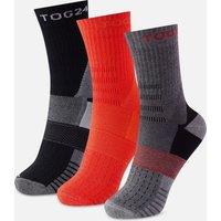 Tog24 Mens Wels 3pk Trek Sock Orange