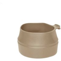 Faltbecher khaki - Leichte faltbare Tasse. Nach dem Entfalten nimmt sie die Form eines stabilen Plastikbechers an ""