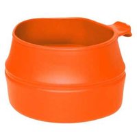 Faltbecher orange - Leichte faltbare Tasse. Nach dem Entfalten nimmt sie die Form eines stabilen Plastikbechers an ""