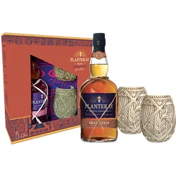 Planteray Rum Gran Anejo, 700Ml, Confezione Regalo Con 2 Tiki Mug, Rum Scuro Artigianale, Note Speziate E Vanigliate, Invecchiato 3 Anni, Miscela Da Guatemala E Belize, Affinato In Francia, 42% Vol.