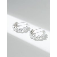 SV Open Huggie Pearl Stud Earrings
