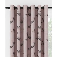 Laura Ashley Animalia Embroidered Blush Eyelet Curtain