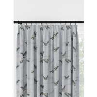 Laura Ashley Animalia Embroidered Silver Pencil Pleat Curtain