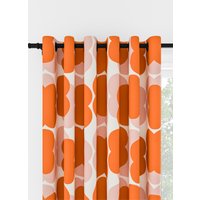 Orla Kiely Shadow Flower Pink & Tomato Eyelet Curtain