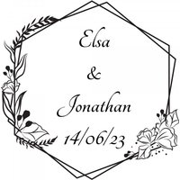 TamponsBureau Réduction de 10% sur un tampon rond en bois pour mariage floral