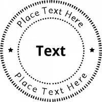 TamponsBureau Économisez 10% sur un tampon en bois monogramme rond à cercles décoratifs