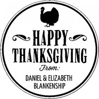 TamponsBureau Profitez de 10% de réduction sur le tampon rond en bois Joyeux Thanksgiving