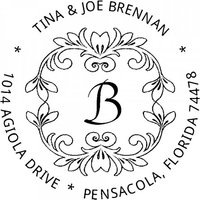 TamponsBureau Profitez de 10% de réduction Tampon rond en bois avec motif floral