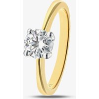 18ct Yellow Gold 0.75ct Round Brilliant Diamond Solitaire Ring PR04689 M