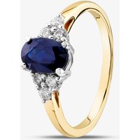 18ct Yellow Gold Oval Cut Sapphire & Brilliant Cut Diamond Shoulder Set Solitaire Ring R6275Y-SAP M