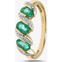 9Ct Yellow Gold Emerald Swirl Half Eternity Ring PR06270Y EM L