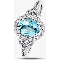 9ct White Gold Topaz 0.26ct Diamond Ring L54244 Q