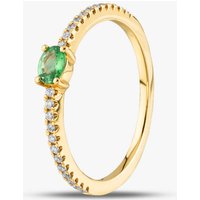 18ct Yellow Gold Oval Cut Green Garnet & Brilliant Cut Diamond Shoulder Set Solitaire Ring R26803KY18GG005 18KY