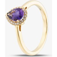 Tivon 18ct Yellow Gold Pear Cut Amethyst & Diamond Cluster Ring RY-1644-AM N