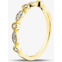 Pure Brilliance 9ct Yellow Gold 0.07ct Marquise & Brilliant Cut Diamond Ring THR12012 L