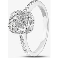 9ct White Gold 0.49ct Round Cut Diamond Halo Cluster Ring THR15209-50 I (WG)