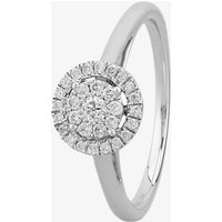 9ct White Gold 0.25ct Diamond Halo Cluster Ring THR10925-25 N