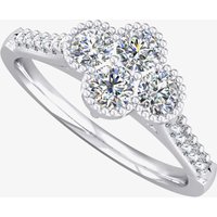 18ct White Gold Beaded Diamond Cluster Ring 9715/18W/DQ10 M
