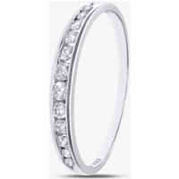 9ct White Gold 0.25ct Graduating Diamond Half Eternity Ring PR04775W P