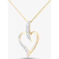 9ct Yellow Gold Diamond Heart Pendant Necklace PP03816Y