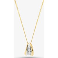 9ct Yellow Gold Brilliant Cut Diamond Curved Necklace P1240/10C-10