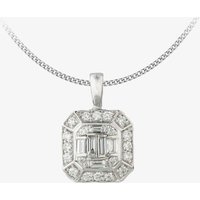 9ct White Gold 0.37ct Multi-cut Diamond Mosaic Pendant P3985W/37-9