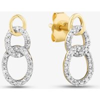 9ct Yellow Gold 0.15ct Brilliant Cut Diamond Open Circle Stud Earrings THE31107-15 (YG)
