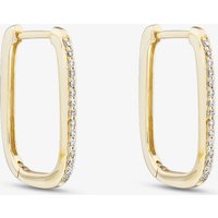 9ct Yellow Gold Diamond Square Hoop Earrings E4664/15-10