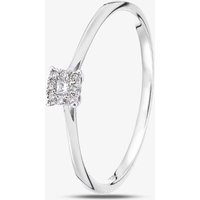 9ct White Gold 0.07ct Diamond Sqaure Halo Ring PR20432W M