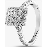 9ct White Gold Diamond Oblong Cluster Ring THR33181-100E L