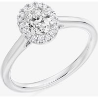 Platinum Excellence Platinum 0.45ct Certificated Oval Cut Halo Ring ENG4019 SMT M