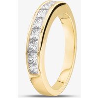 18ct Yellow Gold 1.01ct Princess Cut Half Eternity Ring Ring R9357Y M