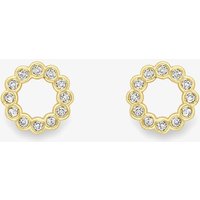 18ct Yellow Gold Diamond Circle Stud Earrings 13225147258
